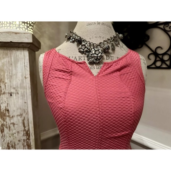 Talbots 1947 Womens Pink Waffle Pique Sheath Dress Size: 2P New with Tags - Picture 1 of 8